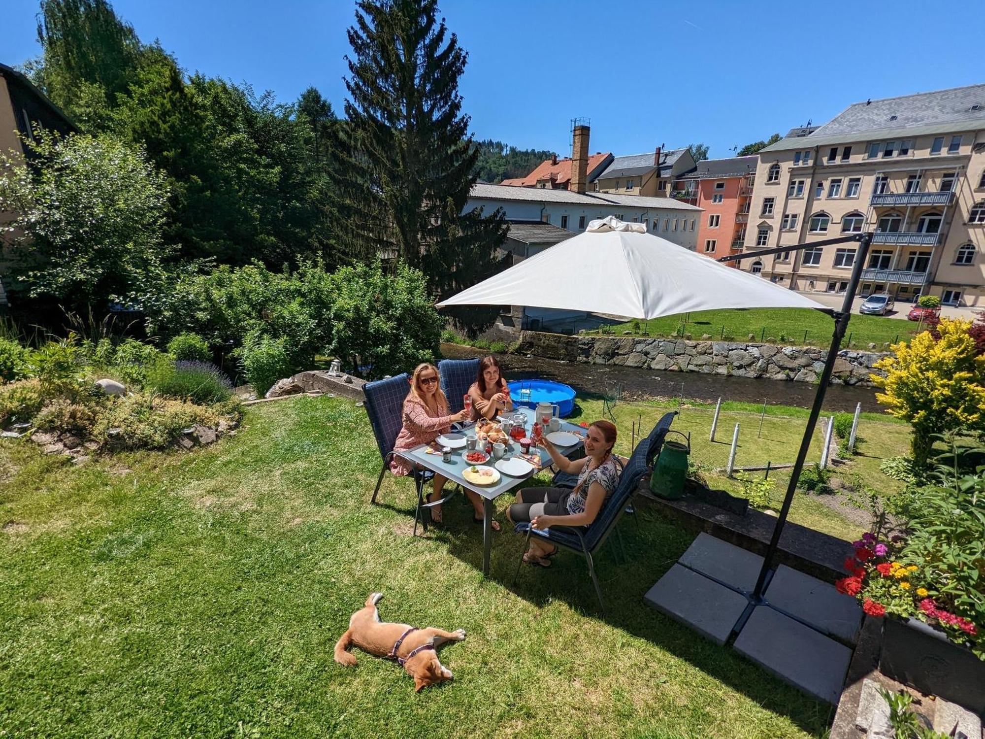 F2 - Urlaubsmagie Sauna, Whirlpool, Pool & Garten Sebnitz Dış mekan fotoğraf